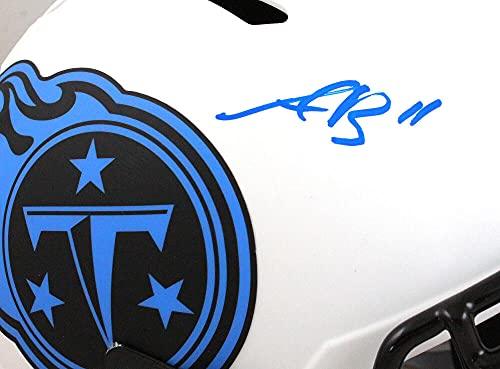 AJ Brown Autographed Tennessee Titans Lunar Speed F/S Helmet- Beckett W LT BLUE - Image 5