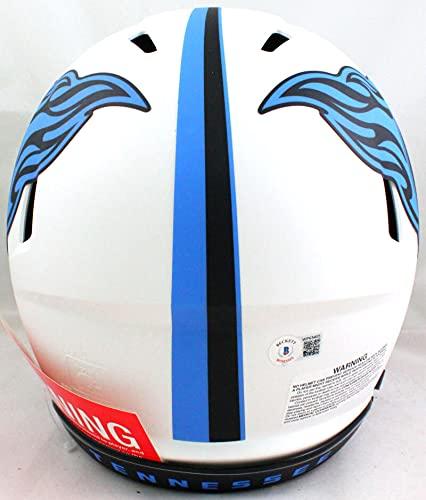 AJ Brown Signed Tennessee Titans Authentic Lunar FS Helmet- Beckett W LT BLUE - Image 3