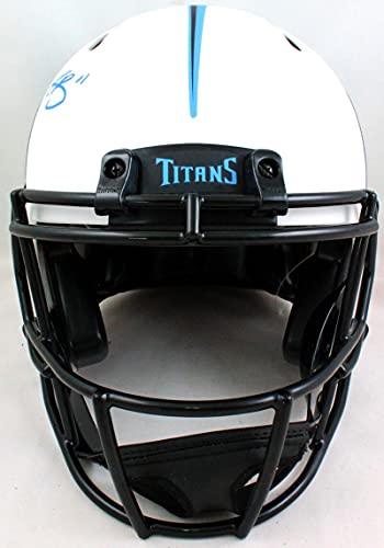 AJ Brown Signed Tennessee Titans Authentic Lunar FS Helmet- Beckett W LT BLUE - Image 4