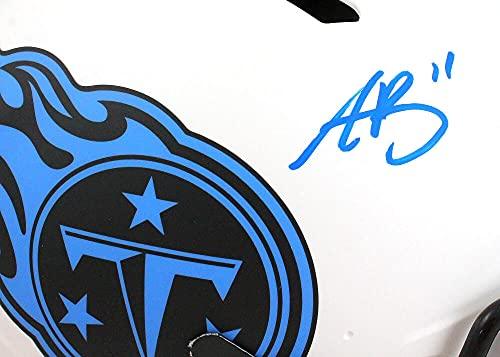 AJ Brown Signed Tennessee Titans Authentic Lunar FS Helmet- Beckett W LT BLUE - Image 5