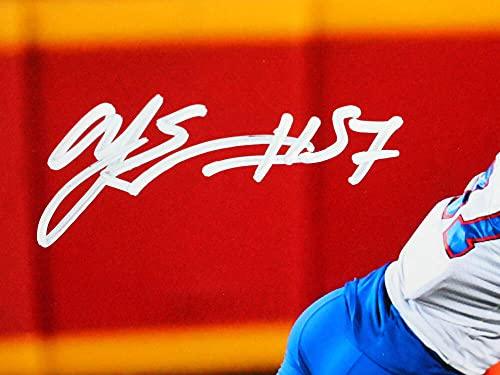 AJ Epenesa Autographed Bills Vs Chiefs HM Photo- Beckett W White - Image 2