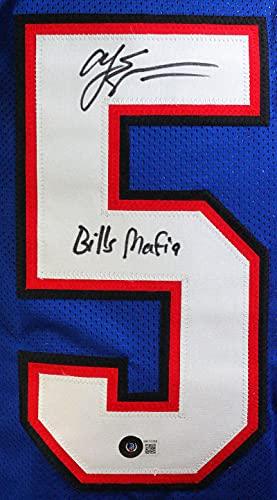 AJ Epenesa Autographed Blue Pro Style Jersey w/Bills Mafia- Beckett W Black - Image 3