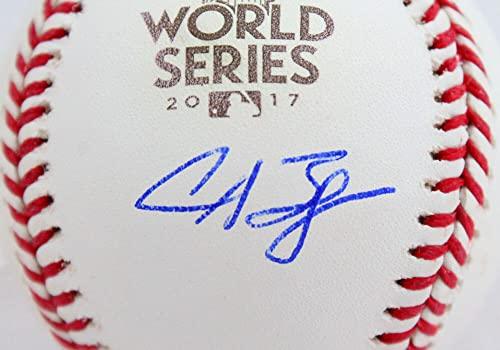 Alex Bregman Autographed Rawlings OML 2017 WS Baseball- Beckett W Hologram Blue - Image 3