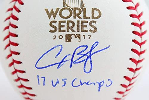 Alex Bregman Autographed Rawlings OML 2017 WS Baseball w/insc.- Beckett W Hologram Blue - Image 3