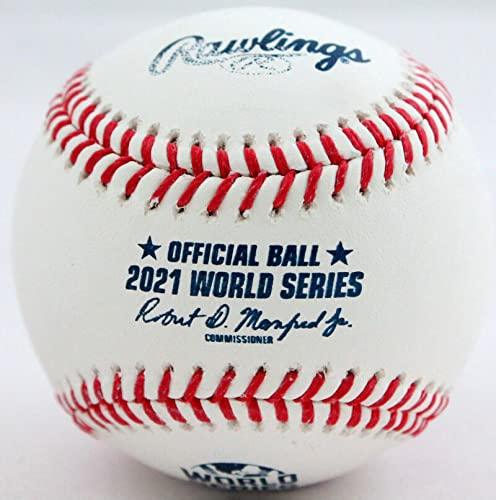 Alex Bregman Autographed Rawlings OML 2021 WS Baseball- Beckett W Hologram Blue - Image 2