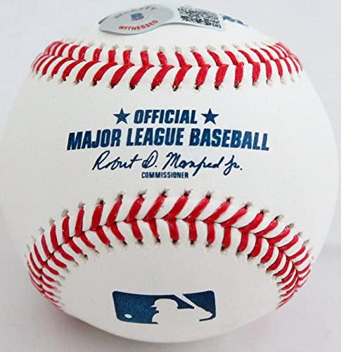 Alex Bregman Autographed Rawlings OML Baseball- Beckett W Hologram Blue - Image 2