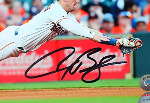 Alex Bregman Signed Houston Astros 8x10 Dive Photo-Beckett W Hologram Black - Image 2