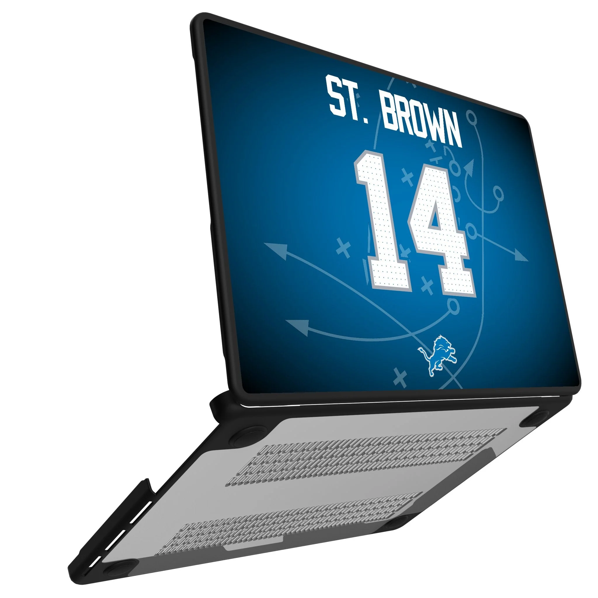 Amon-Ra St. Brown Detroit Lions 14 Game Tactic Laptop Case for Apple MacBook - Image 2