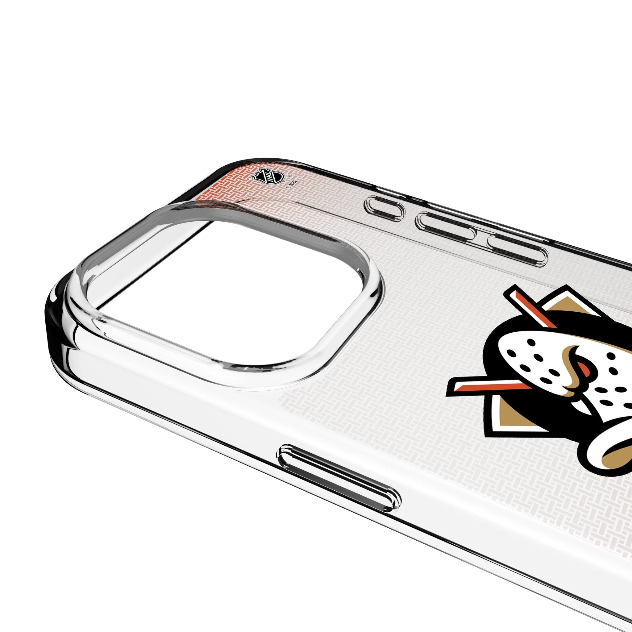Anaheim Ducks Linen Clear Phone Case for Apple iPhone - Image 3