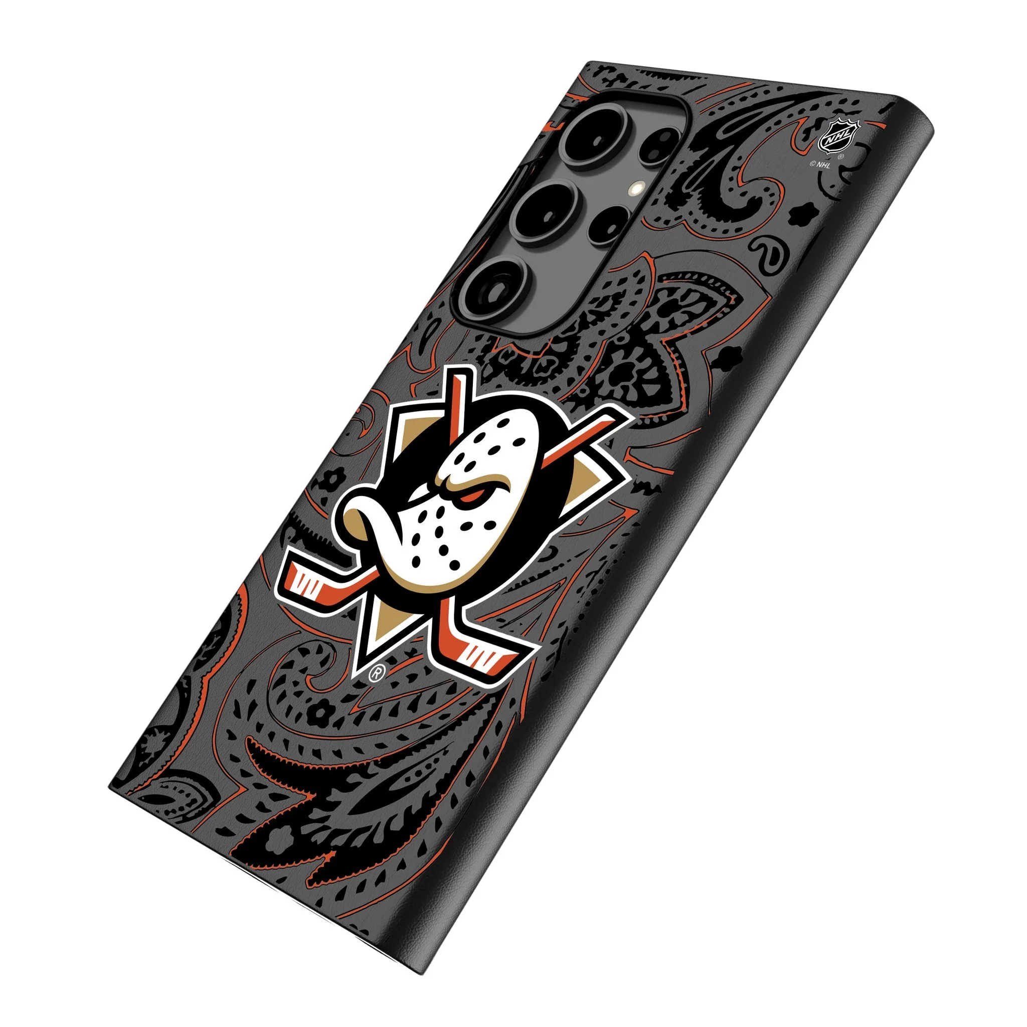 Anaheim Ducks Paisley MagSafe Compatible Phone Case for Samsung Galaxy - Image 2