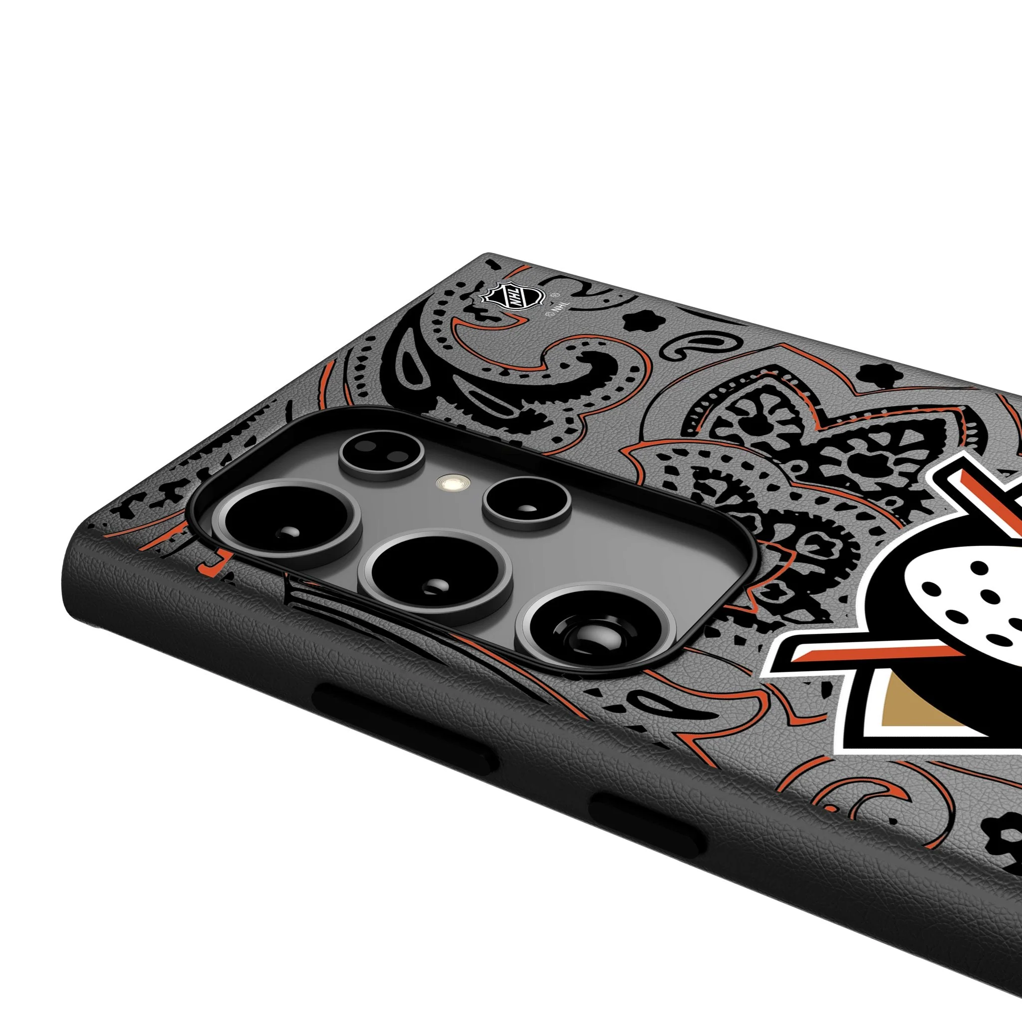 Anaheim Ducks Paisley MagSafe Compatible Phone Case for Samsung Galaxy - Image 4