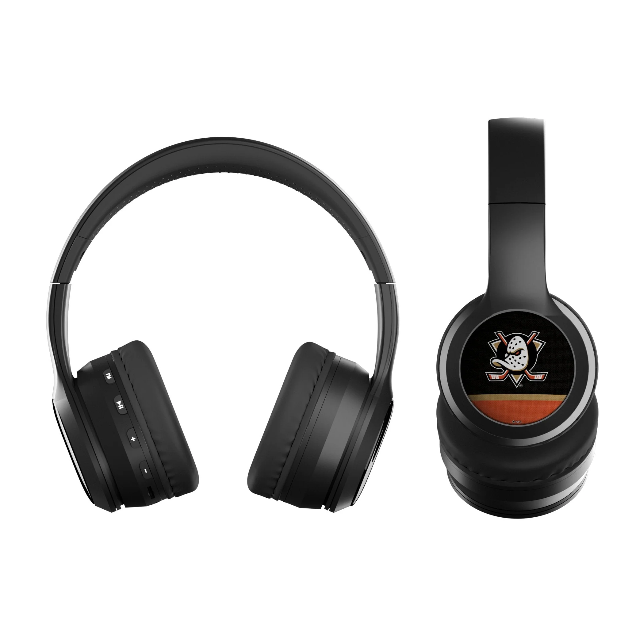 Anaheim Ducks Stripe Wireless Over-Ear BT Headphones With Case - Image 2
