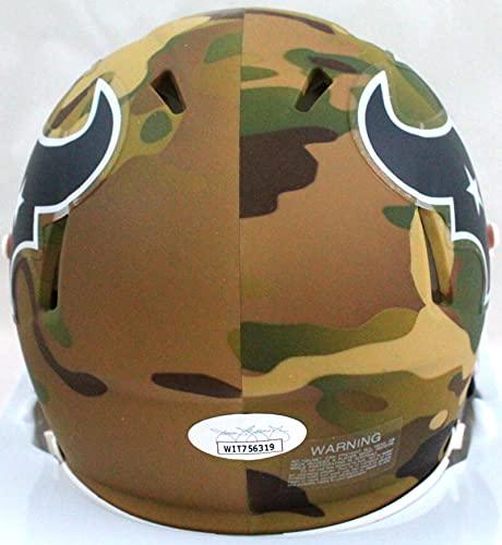 Andre Johnson Autographed Houston Texans Camo Speed Mini Helmet - JSA W Auth White - Image 2