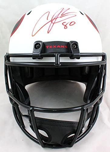Andre Johnson Autographed Houston Texans F/S Lunar Speed Helmet-JSA W Auth Red - Image 4