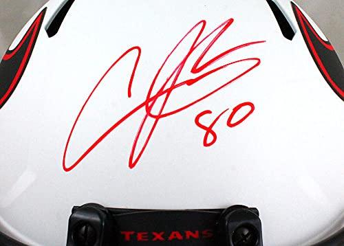 Andre Johnson Autographed Houston Texans F/S Lunar Speed Helmet-JSA W Auth Red - Image 5