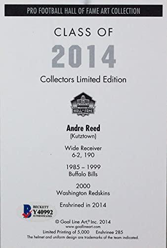 Andre Reed Autographed Buffalo Bills Goal Line Art Card w/HOF- Beckett Black - Image 2