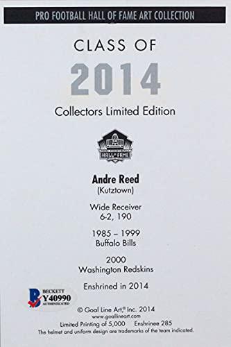 Andre Reed Autographed Buffalo Bills Goal Line Art Card w/HOF- Beckett Blue - Image 2