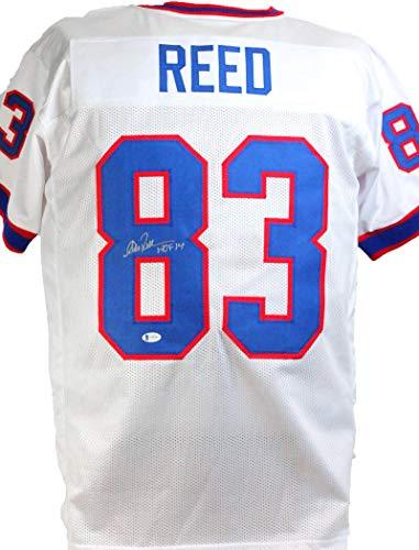 Andre Reed Autographed White Pro Style Jersey w/HOF - Beckett W Auth M8