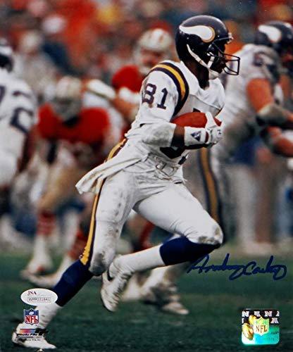 Anthony Carter Signed Minnesota Vikings 8x10 Running PF Photo- JSA W Auth Blue - Image 2