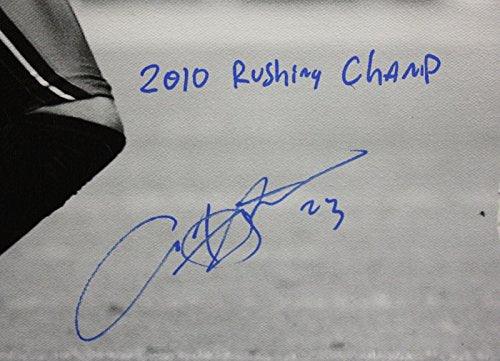Arian Foster Autographed 20x24 BW w/ Color Insc Canvas- JSA Authenticated - Image 2