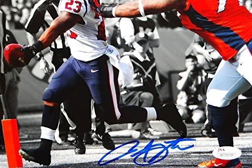 Arian Foster Autographed Texans 8x10 B/W Color TD Photo- JSA W Authenticated - Image 2