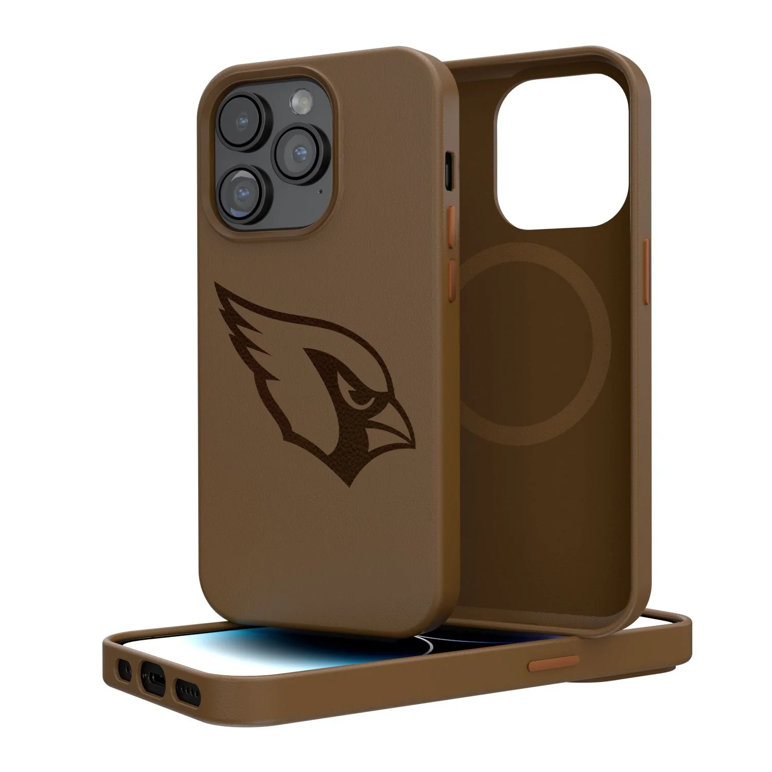 Arizona Cardinals Woodburned Brown Magnetic Case