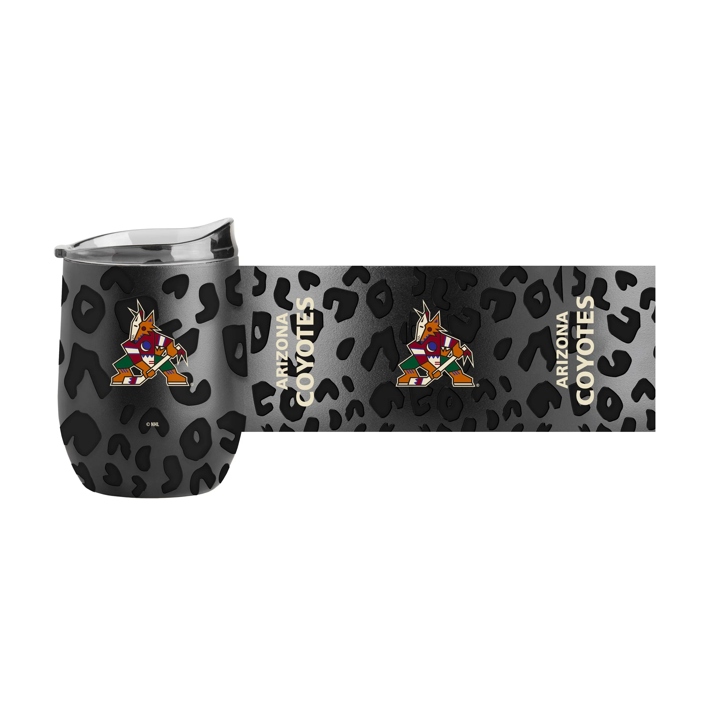 Arizona Coyotes Leopard 16oz Black Powdercoat Curved Beverage - Image 2