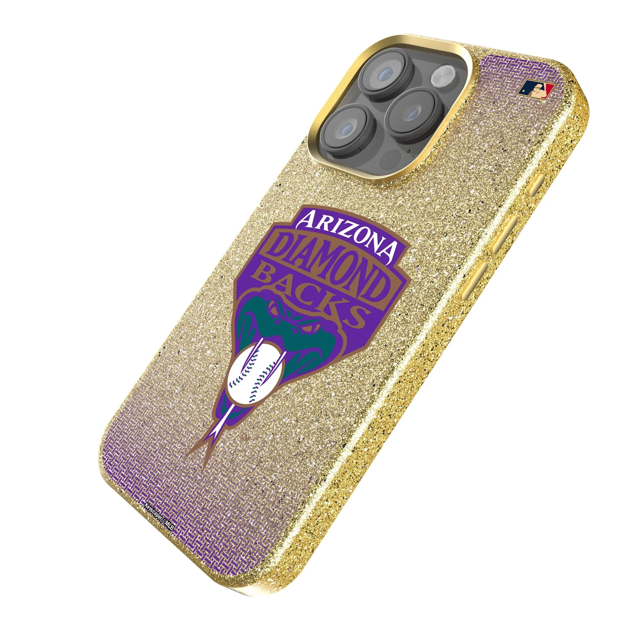 Arizona Diamondbacks 1999-2006 - Cooperstown Collection Linen Bling Phone Case for Apple iPhone - Image 2