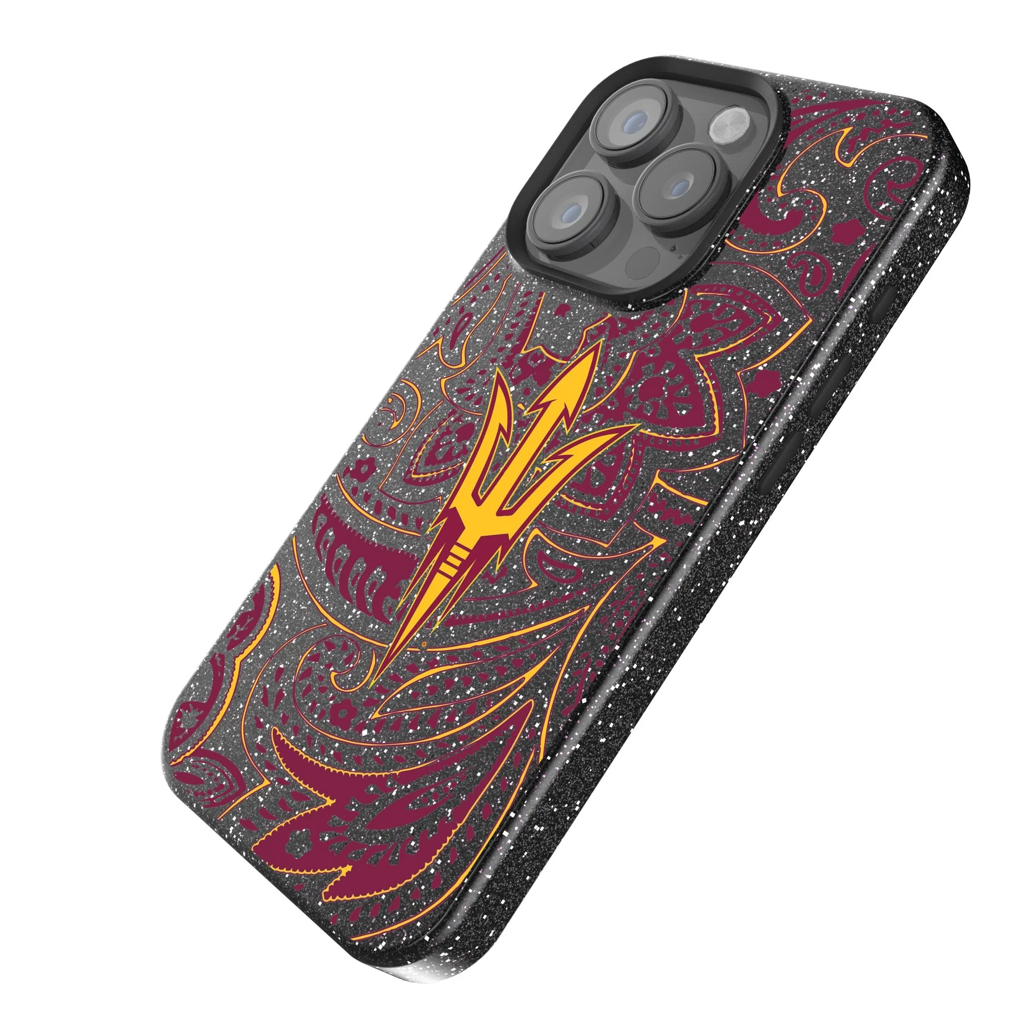 Arizona State University Sun Devils Paisley Bling Phone Case for Apple iPhone - Image 2