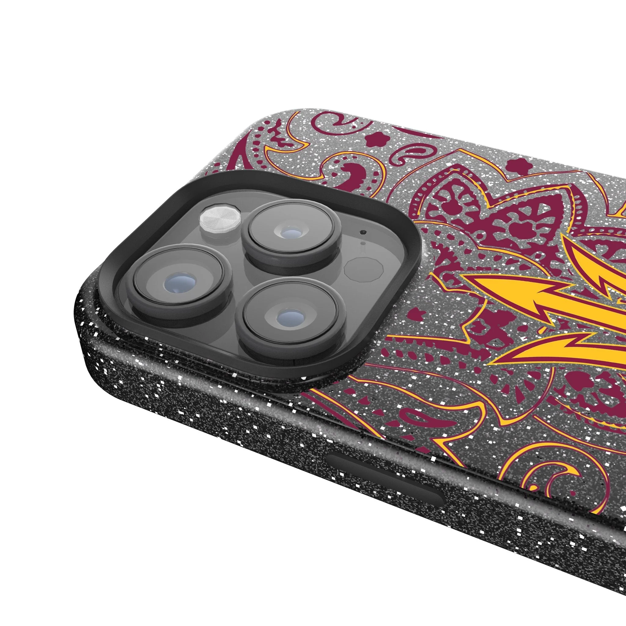 Arizona State University Sun Devils Paisley Bling Phone Case for Apple iPhone - Image 4