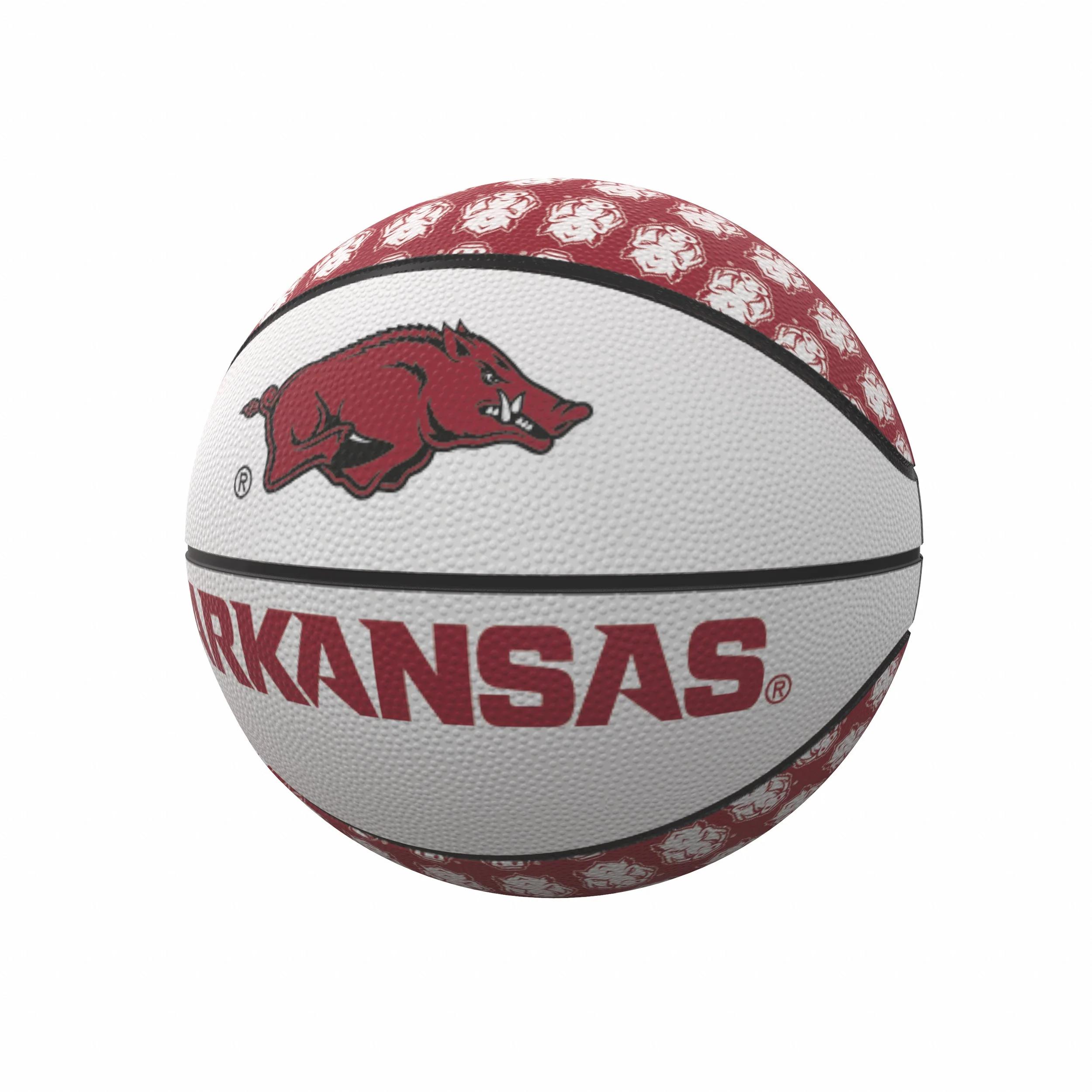 Arkansas Razorbacks Repeating Logo Mini-Size Rubber Basketball