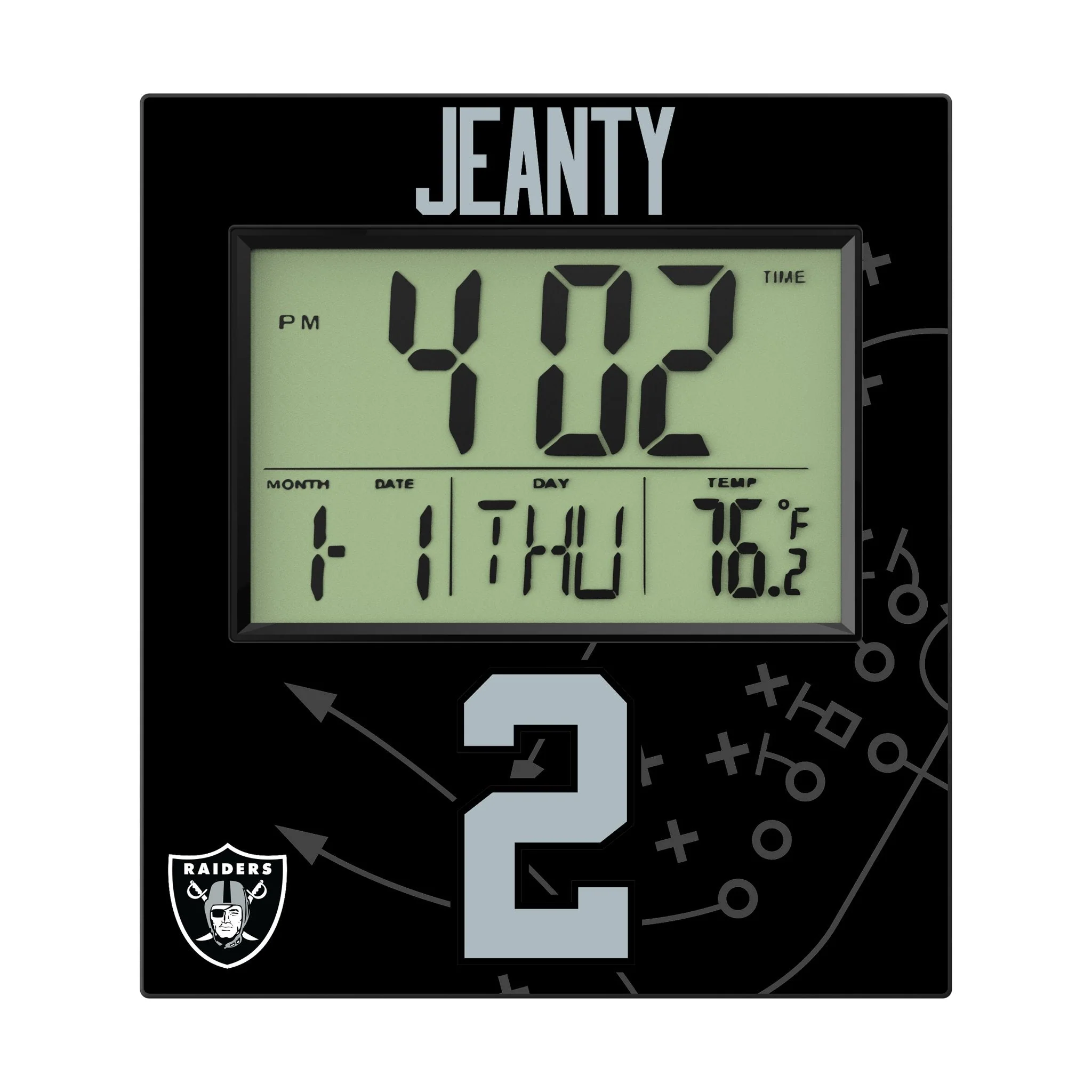 Ashton Jeanty Las Vegas Raiders 2 Game Tactic Wall Clock - Image 2