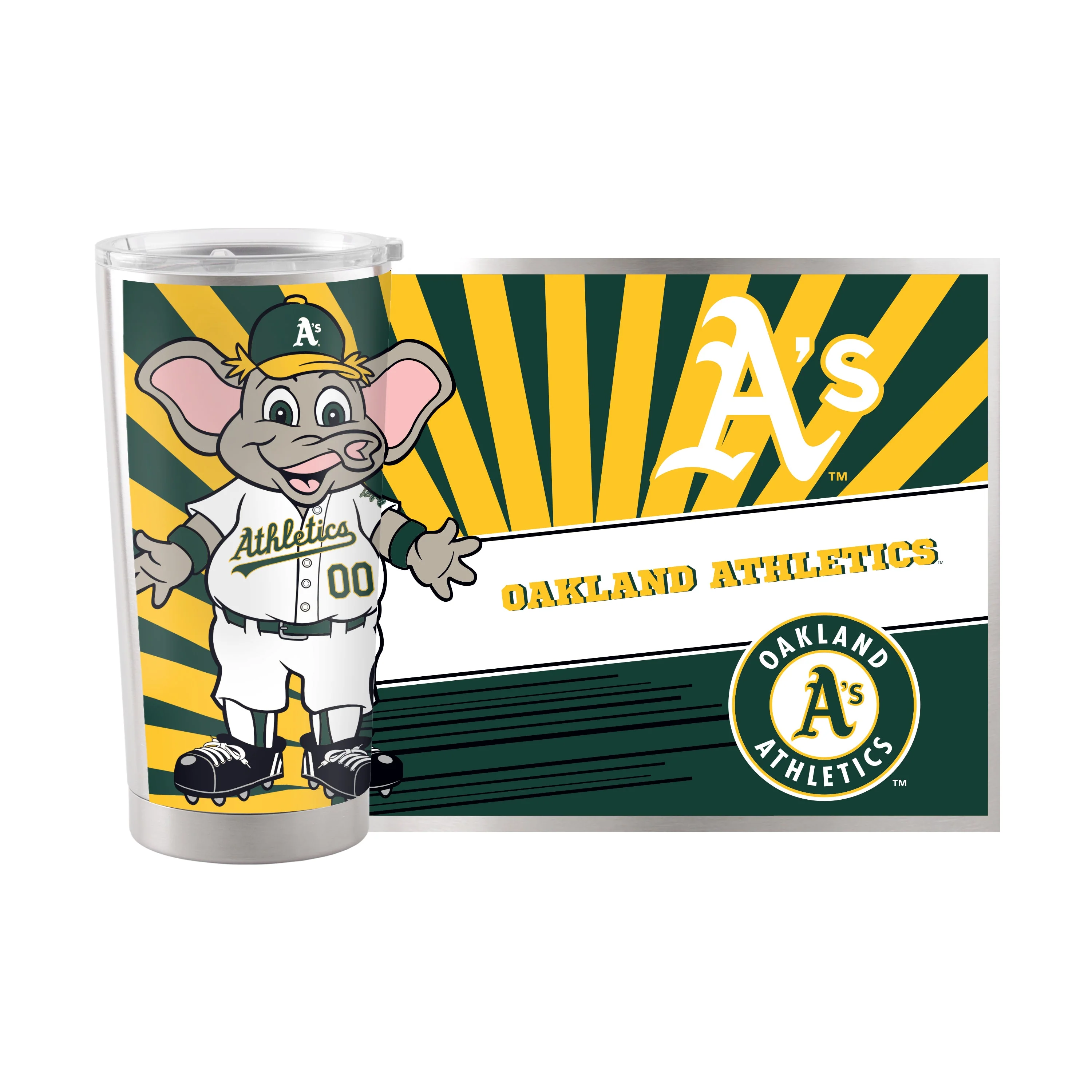 Athletics 20oz Mascot Stainless Steel Tumbler - Image 2