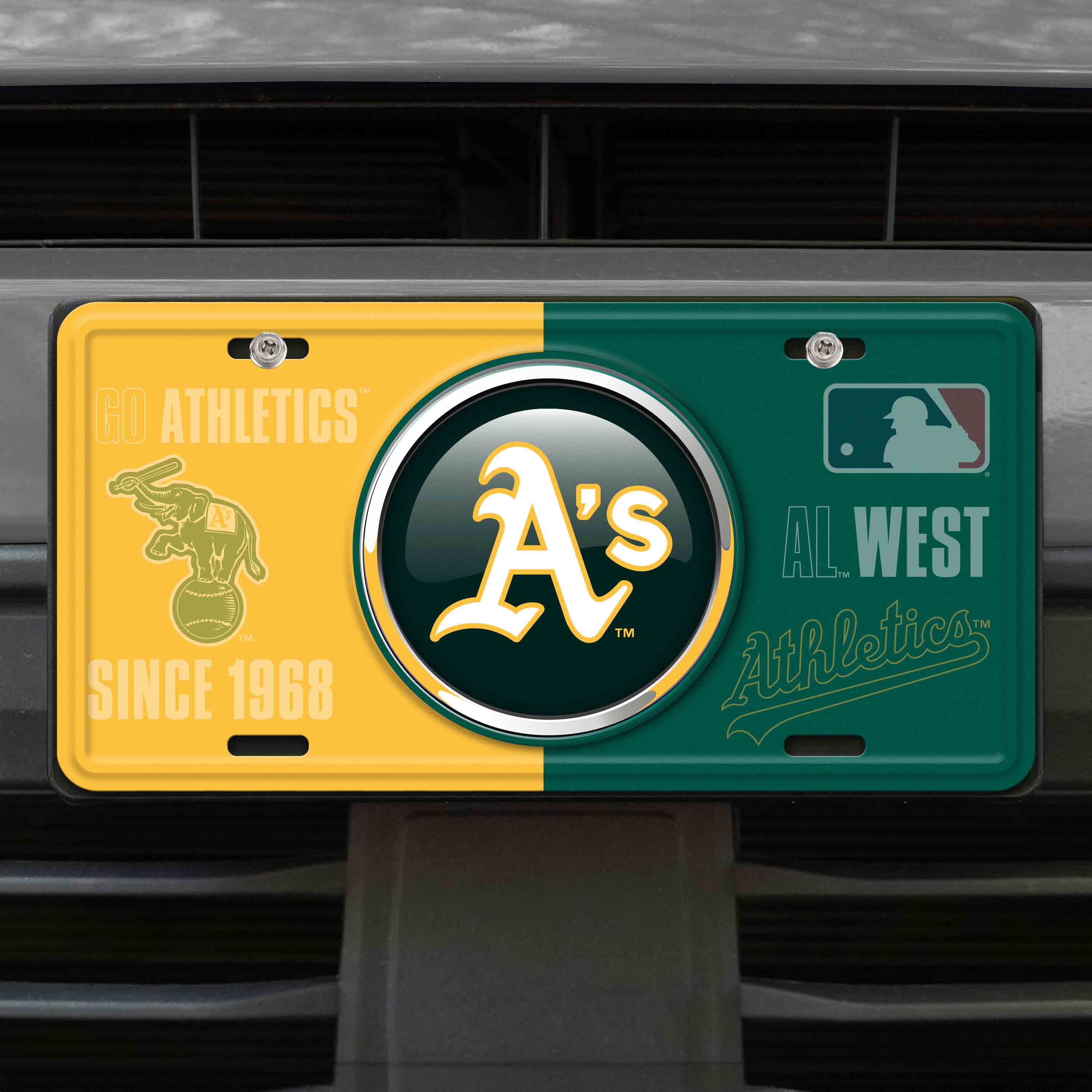 Athletics Embossed Metal License Plate - Image 2