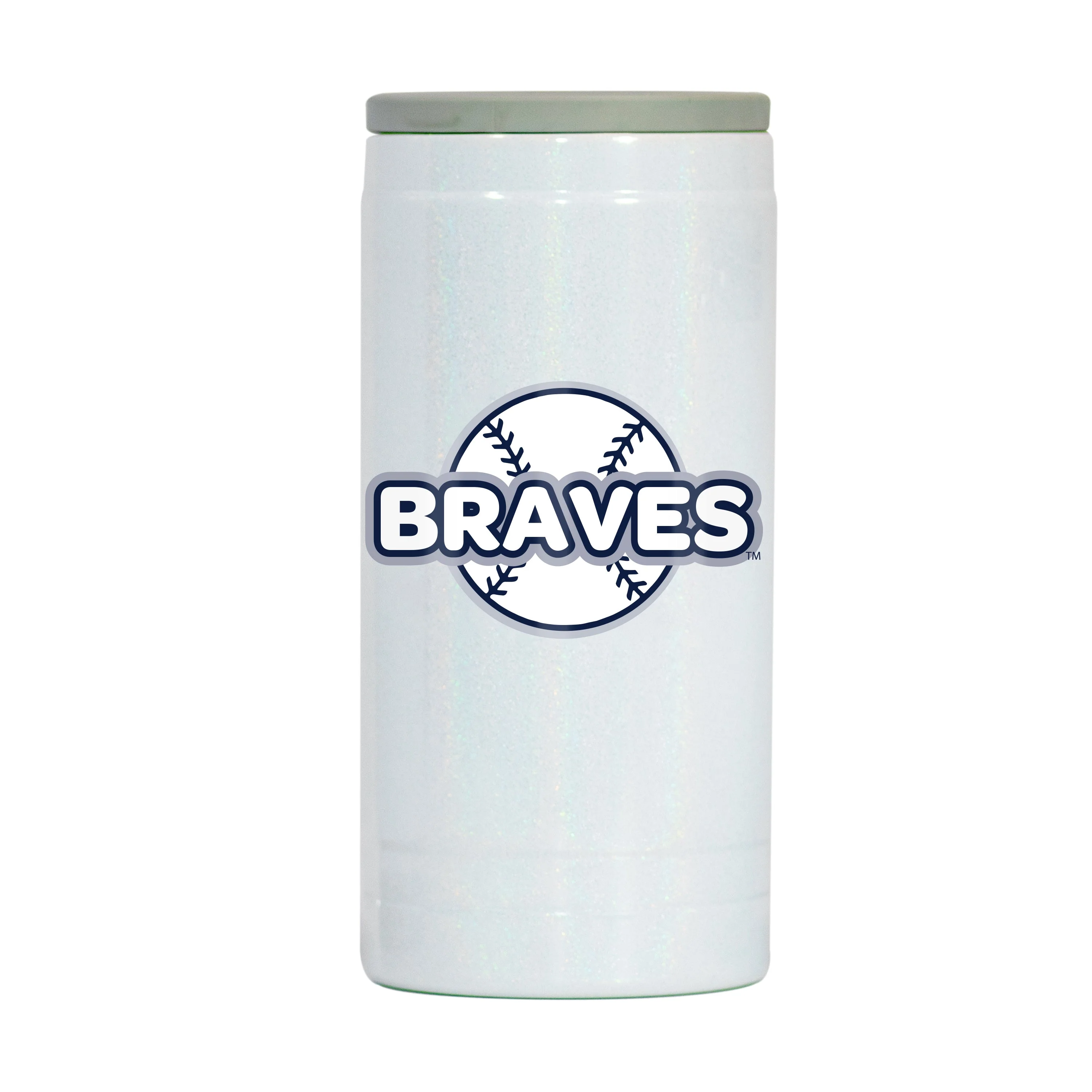 Atlanta Braves 12oz Bubble Iridescent Slim Coolie