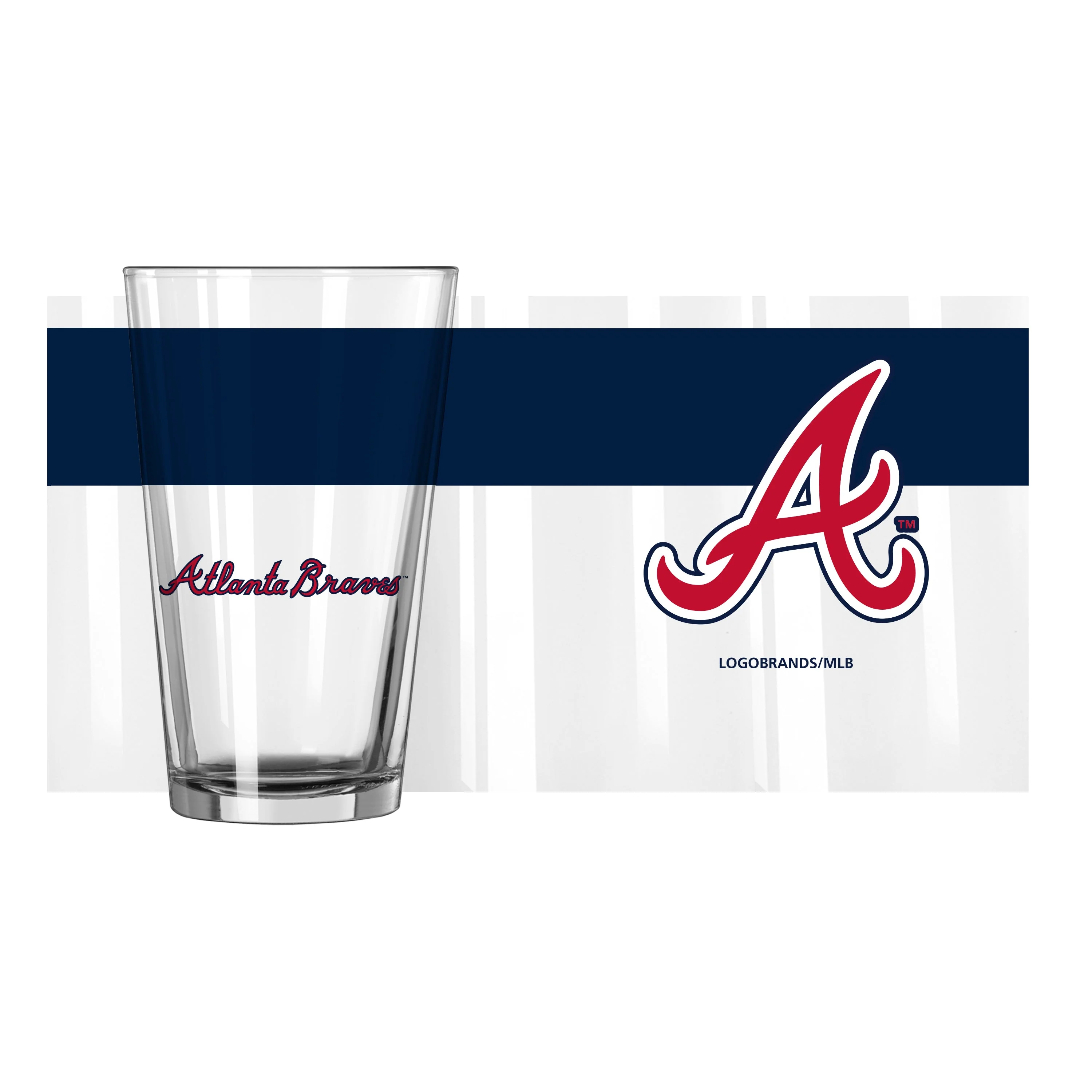 Atlanta Braves 16oz Colorblock Pint Glass - Image 2
