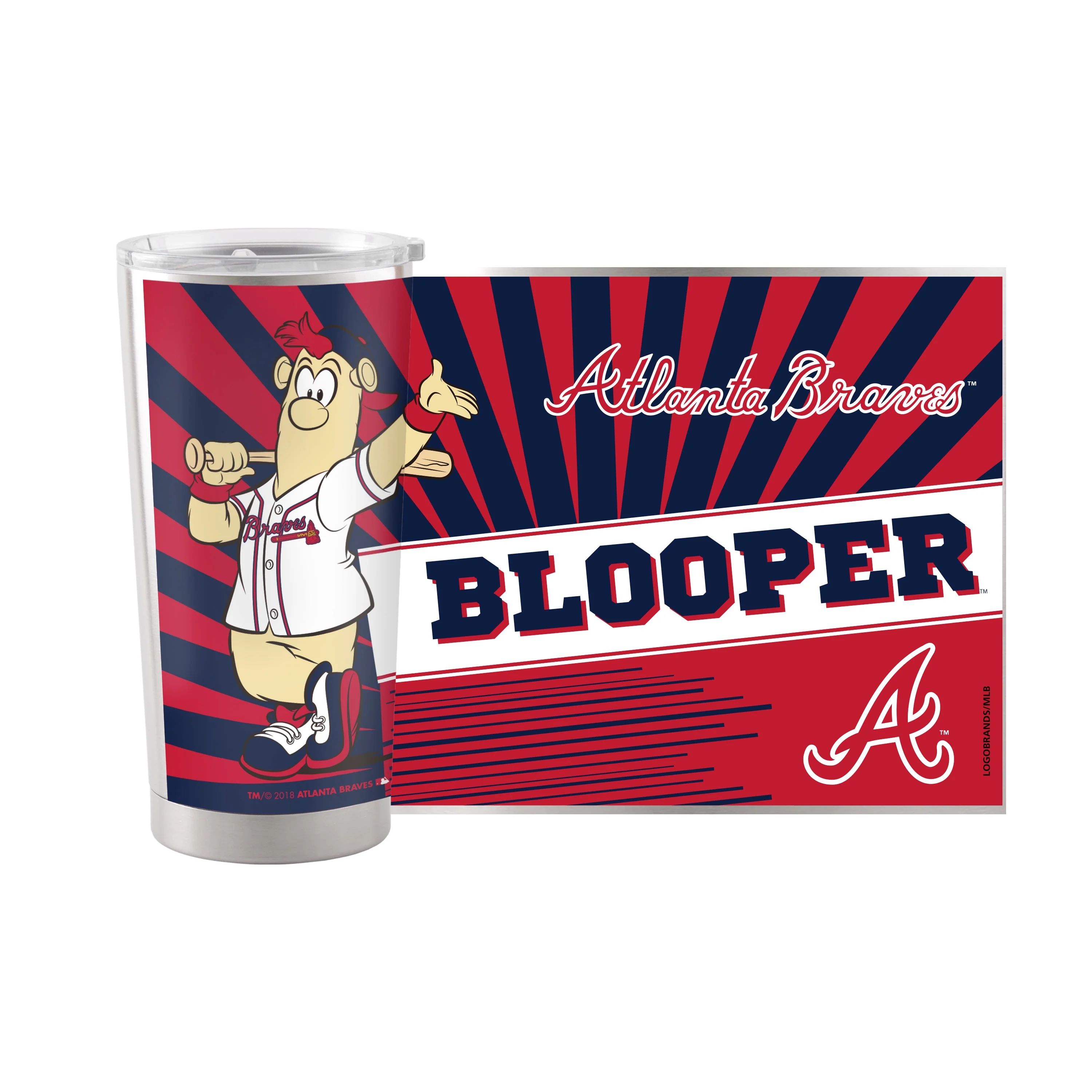 Atlanta Braves 20oz Mascot Stainless Steel Tumbler - Image 2