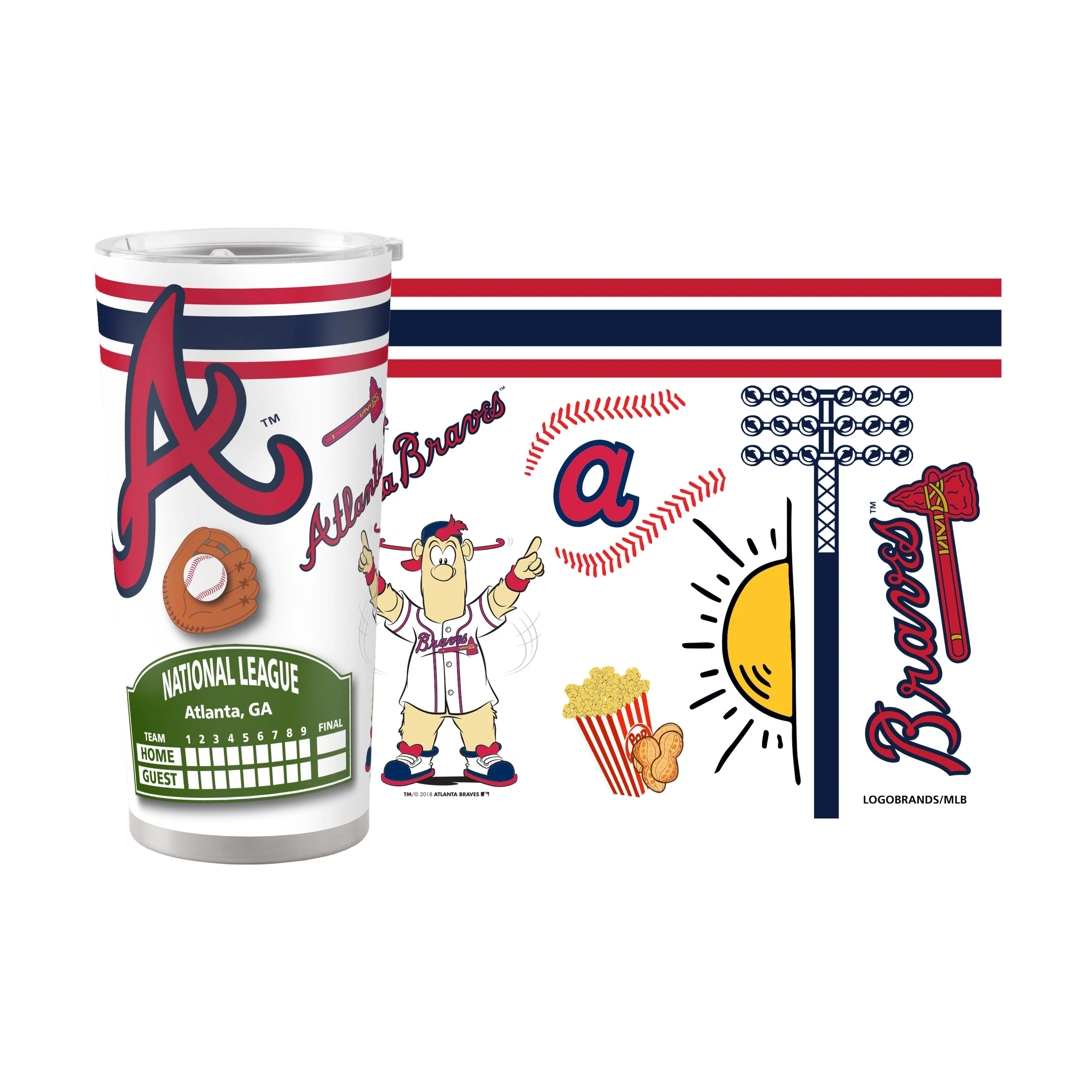 Atlanta Braves 20oz Native Stainless Steel Tumbler - Image 2
