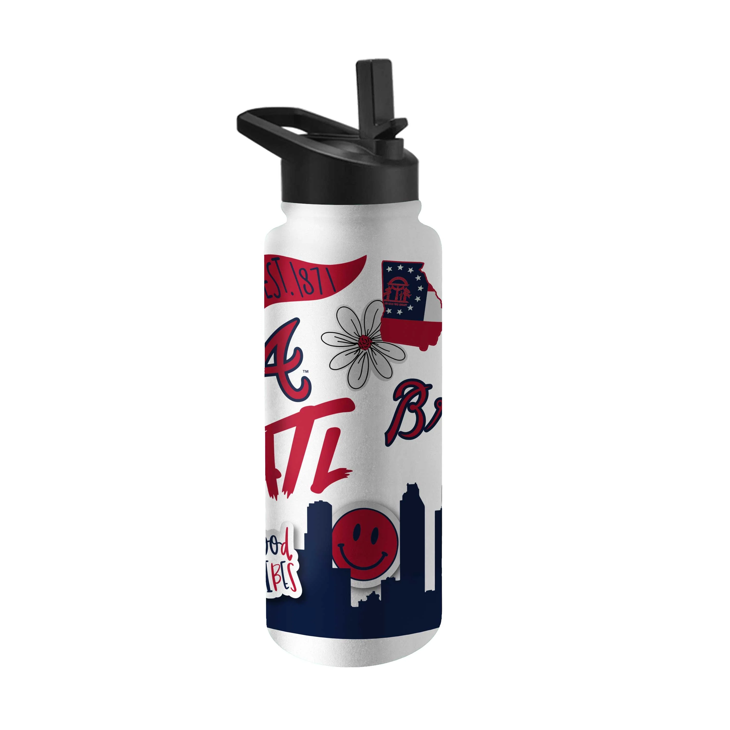 Atlanta Braves 34oz Native Quencher Bottle - Image 2