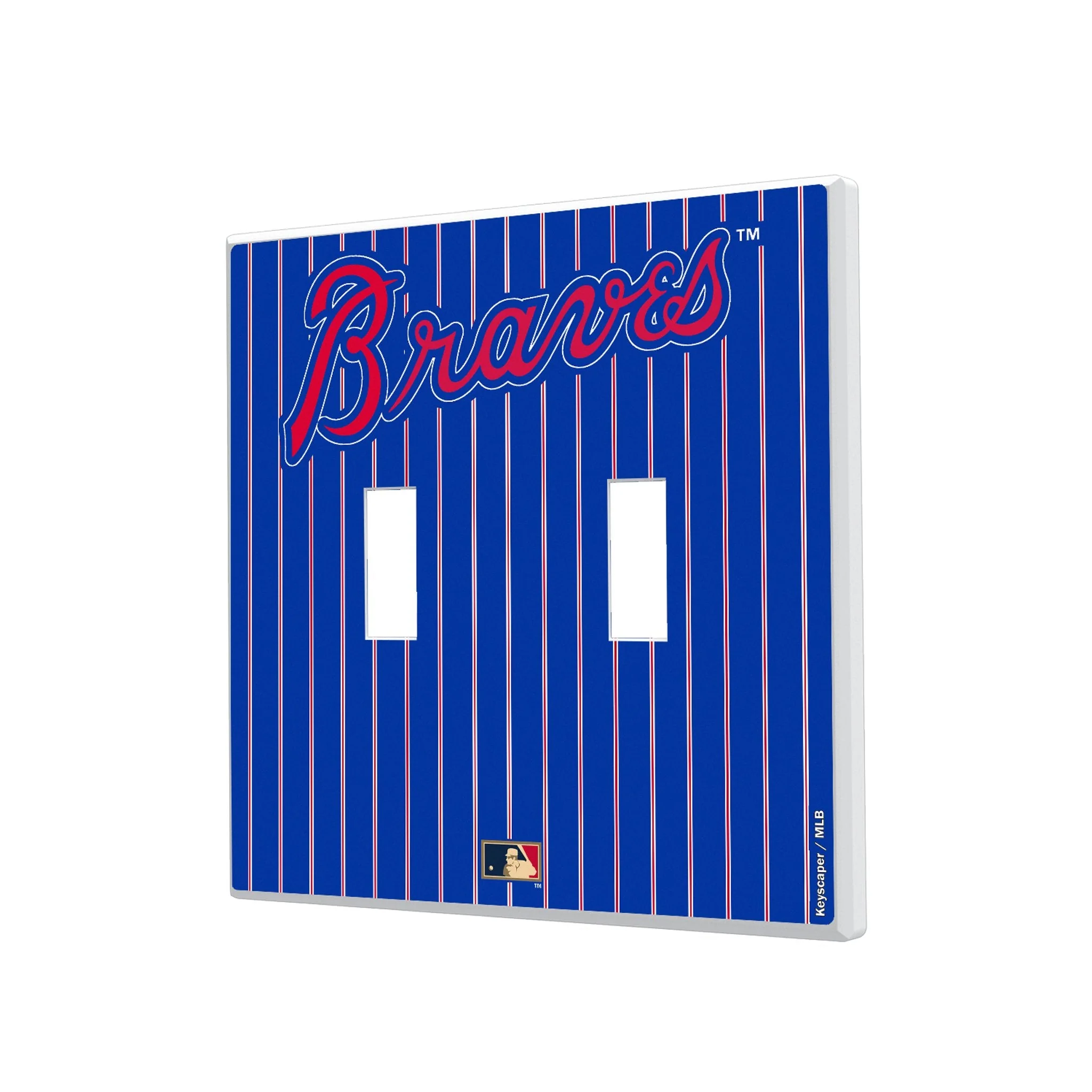 Atlanta Braves Home 2012 - Cooperstown Collection Pinstripe Hidden-Screw Light Switch Plate - Image 3