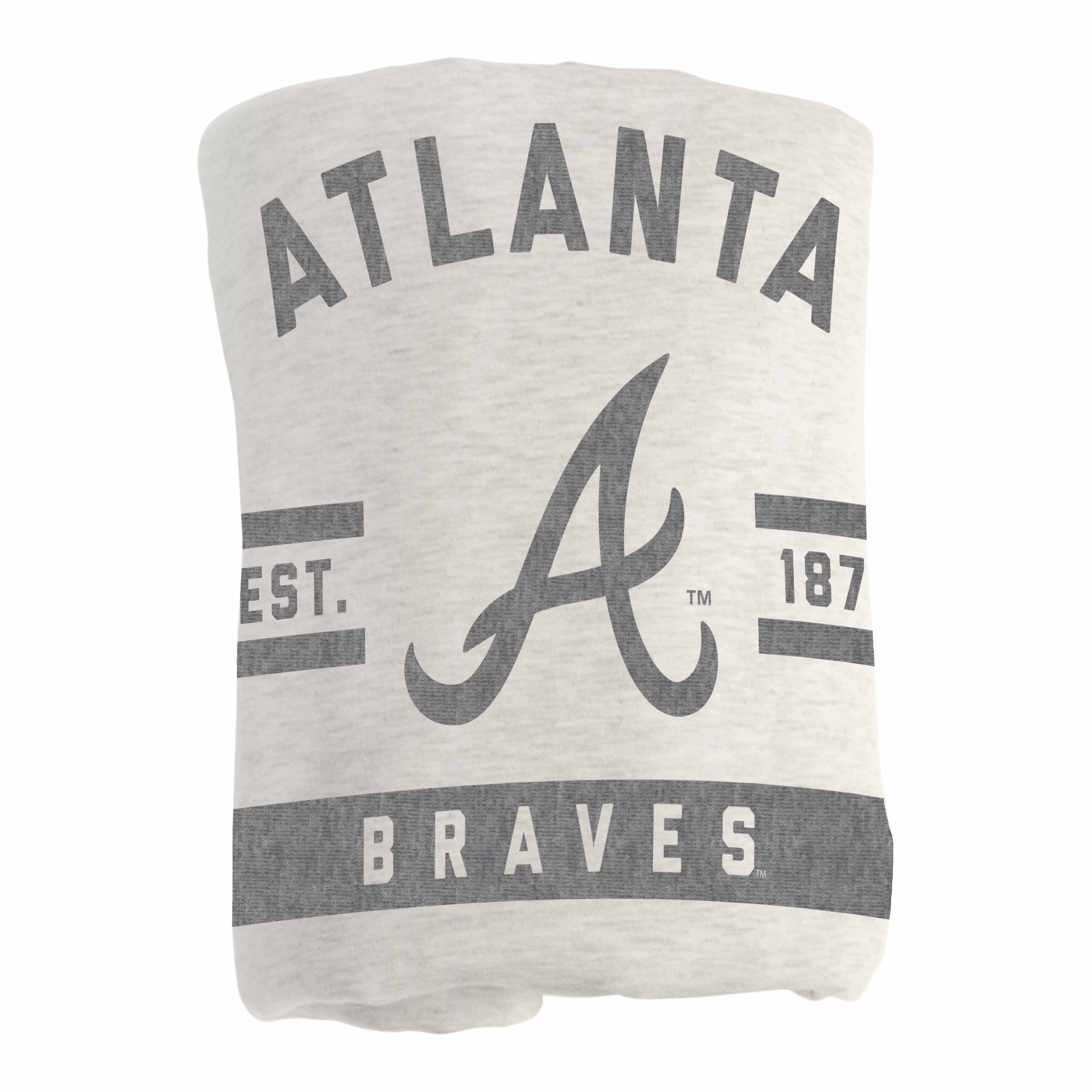 Atlanta Braves Oatmeal Sweatshirt Blanket - Image 3
