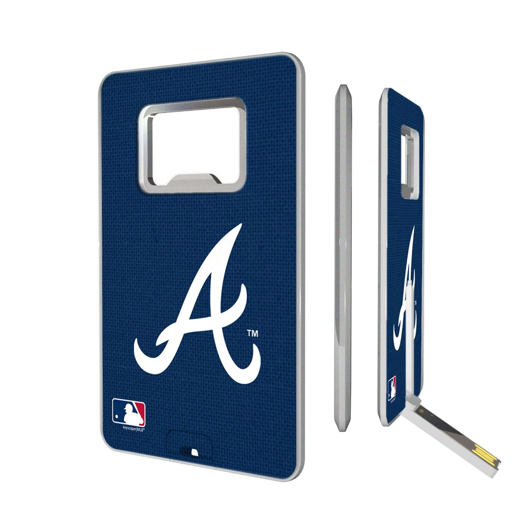 Atlanta Braves Solid Credit Card USB Drive with Bottle Opener 32GB