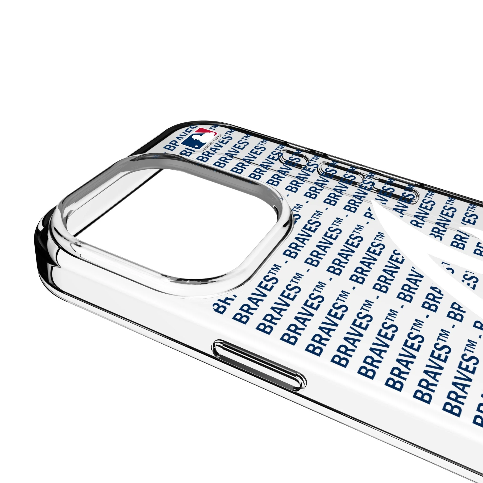 Atlanta Braves Text Backdrop Clear Phone Case for Apple iPhone - Image 3