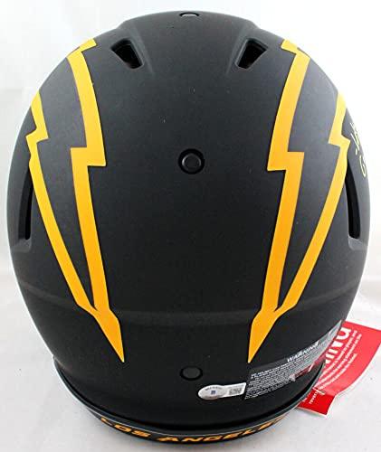 Austin Ekeler Autographed Chargers Authentic Eclipse F/S Helmet w/Insc- Beckett W Yellow - Image 3