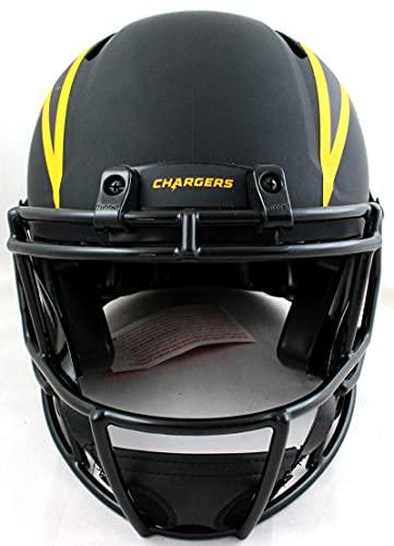 Austin Ekeler Autographed Chargers Authentic Eclipse F/S Helmet w/Insc- Beckett W Yellow - Image 4