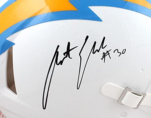 Austin Ekeler Autographed LA Chargers Authentic Speed FS Helmet - Beckett W Blk - Image 5