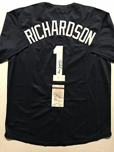 Autographed/Signed Bobby Richardson"60 WS MVP" New York Blue Baseball Jersey JSA COA - Image 2