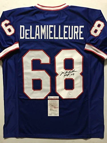 Autographed/Signed Joe DeLamielleure"HOF 03" Buffalo Blue Football Jersey JSA COA - Image 2