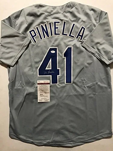 Autographed/Signed Lou Piniella Chicago Grey Baseball Jersey JSA COA - Image 2
