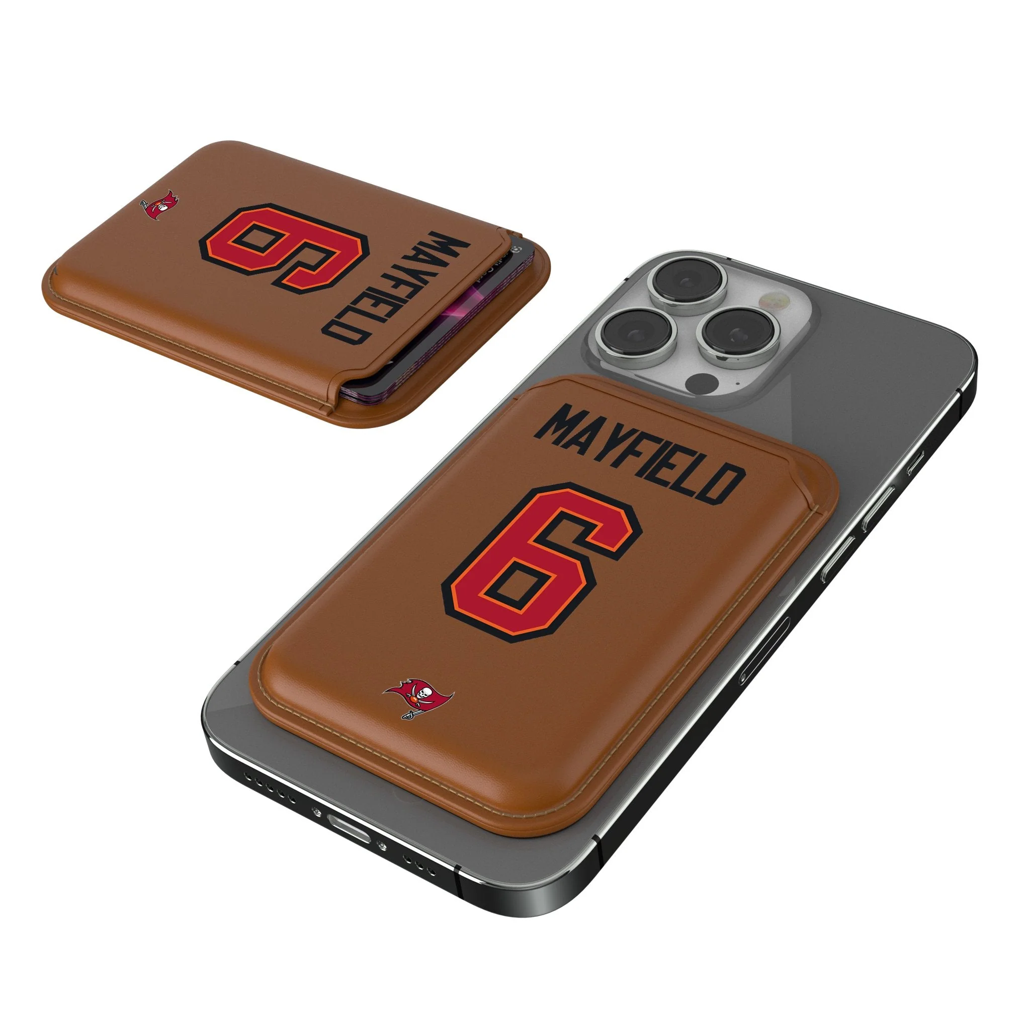 Baker Mayfield Tampa Bay Buccaneers 6 Ready Brown Magnetic Credit Card Wallet